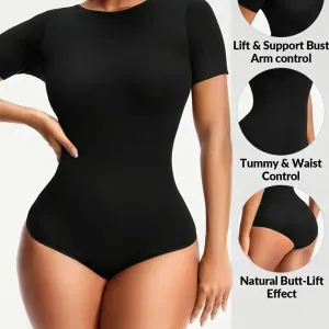 Body gainant taille haute pour femme. Body sculptant élégant, uni, taille haute