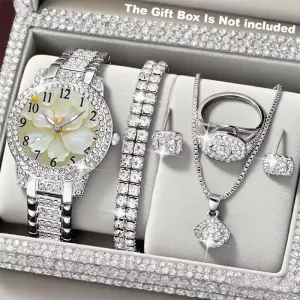Coffret cadeau CAYON minimaliste à quartz (6 pièces) : montre-bracelet en acier inoxydable
