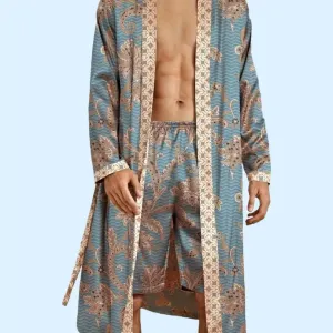 Ensemble de pyjama homme, élégant et léger, orné d'un magnifique imprimé floral