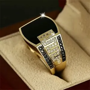 Bague décorative élégante en alliage argenté brillant, ornée d'un zircon synthétique