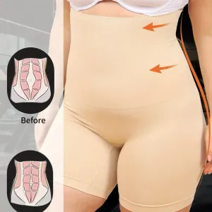 Short gainant taille haute pour femme, effet ventre plat, effet push-up