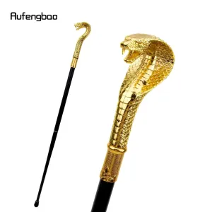 Canne à pommeau serpent doré de 93 cm - Élégant pommeau de crosse