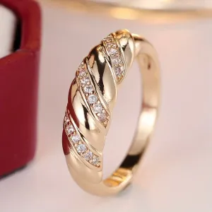 Bague tendance en forme de pain, alliance classique torsadée en zircone cubique synthétique