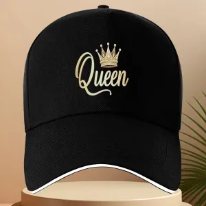 Casquette de baseball imprimée Reine dorée avec couronne