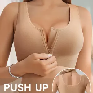 Soutien-gorge gainant QUASTI pour femme, fermeture éclair sur le devant