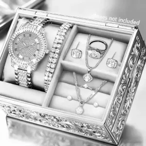 Une montre à quartz ronde, élégante et sobre, accompagnée de dix bijoux
