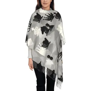 Écharpe d'hiver élégante à motif échecs | Non élastique, légère, idéale pour les fêtes