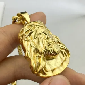 Pendentif tête en acier inoxydable 316L, design vintage