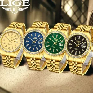 Montre chronographe élégante LIGE pour femme, mouvement à quartz