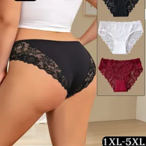 Ensemble de 3 culottes en dentelle grande taille
