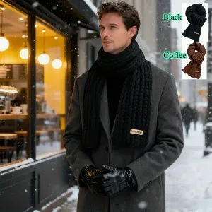 Écharpe classique unie pour homme, idéale pour l'automne et l'hiver