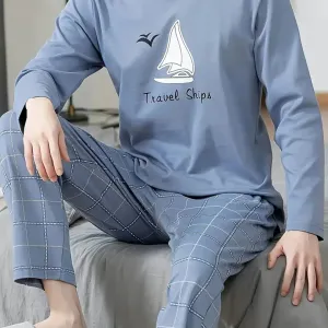 Pyjama homme automne/hiver, ensemble décontracté et luxueux