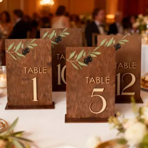 Lot de 10 numéros de table de mariage carrés en bois, décoration champêtre