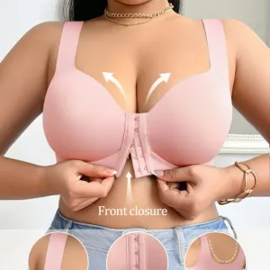 Soutien-gorge grande taille pour femme, couleur unie, décontracté et confortable