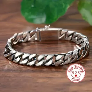 Bracelet tendance pour femme, style minimaliste vintage cubain, argent sterling 925