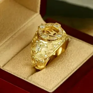 Bague de fiançailles pour homme, style business, ornée d'une couronne