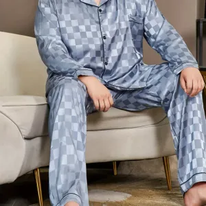 Ensemble décontracté pour homme en jacquard à carreaux