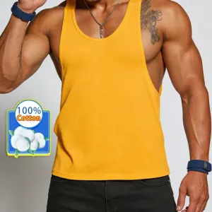 Débardeur/T-shirt sans manches en coton pour homme, collection printemps/été