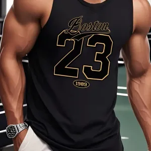 Débardeur de sport homme Boston 23 imprimé, coupe classique