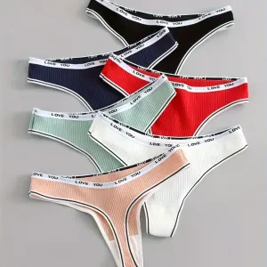 Ensemble de 6 strings de sport confortables et sans coutures pour femme