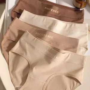 Lot de 4 culottes taille mi-haute pour femme, coloris Maillard