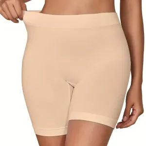 Culotte shorty unie sans coutures, douce et confortable, extensible