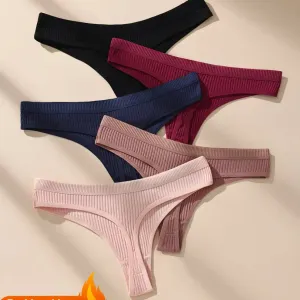 Lot de 5 culottes femme automne-hiver, très élastiques, douces et respirantes