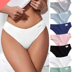 Lot de 5 culottes côtelées pour femme | Douces, confortables, taille haute