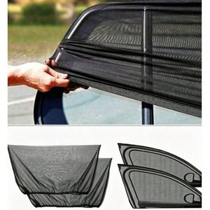 Lot de 2 ou 4 filets de protection ultra-fins pour vitres latérales de voiture – Moustiquaire respirante en maille, protection contre les insectes