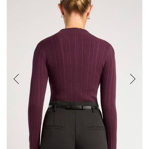Haut en maille à manches longues Celine – Bordeaux